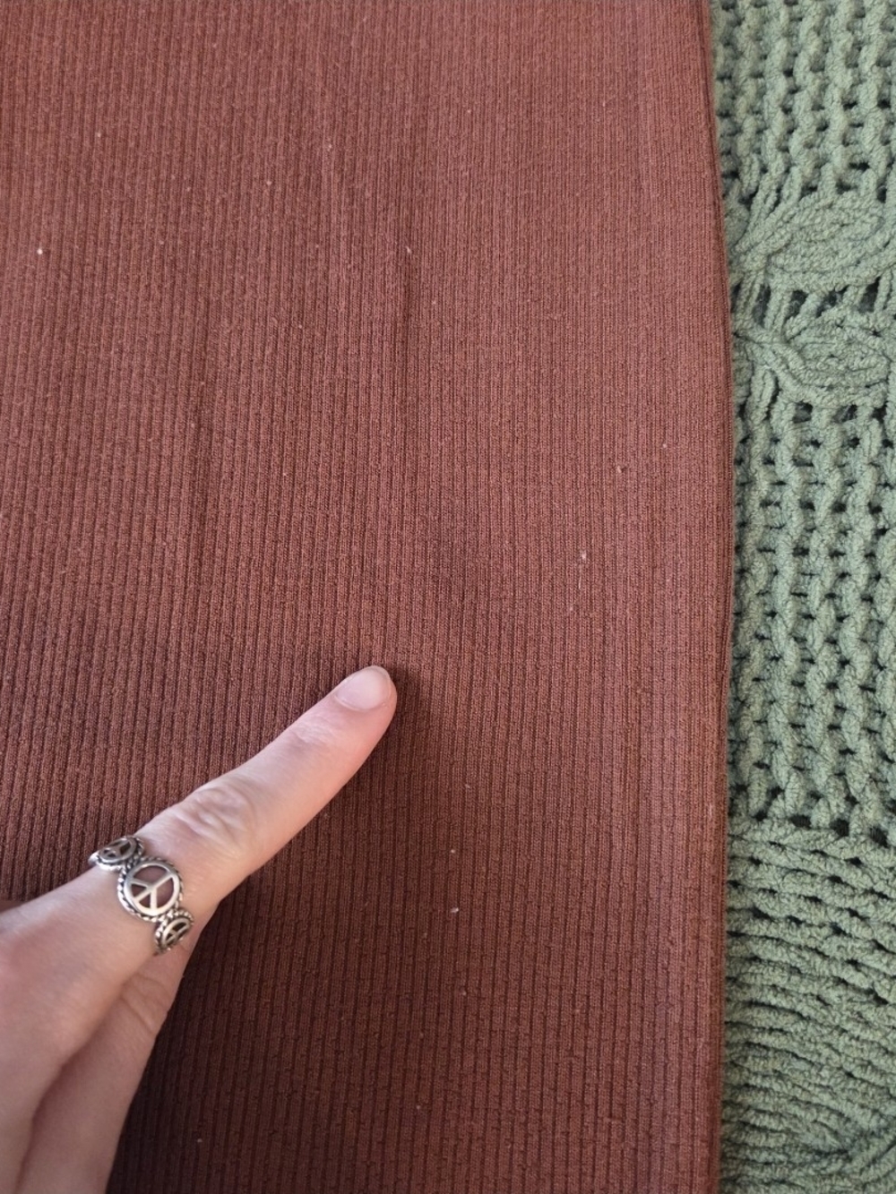 Fold Over Flare Ribbed Leggings Brown Wild Fable Lounge Pants - Picture 7 of 7